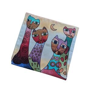 Novelty Cat Decor Canvas Pillow 16x16